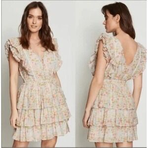 Love The Label Ines Tiered Ruffle Romantic Floral Dress Size L LLS21-6509